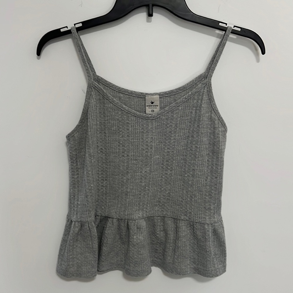 PAPER Crane Spaghetti Strap Grey Top Size XS